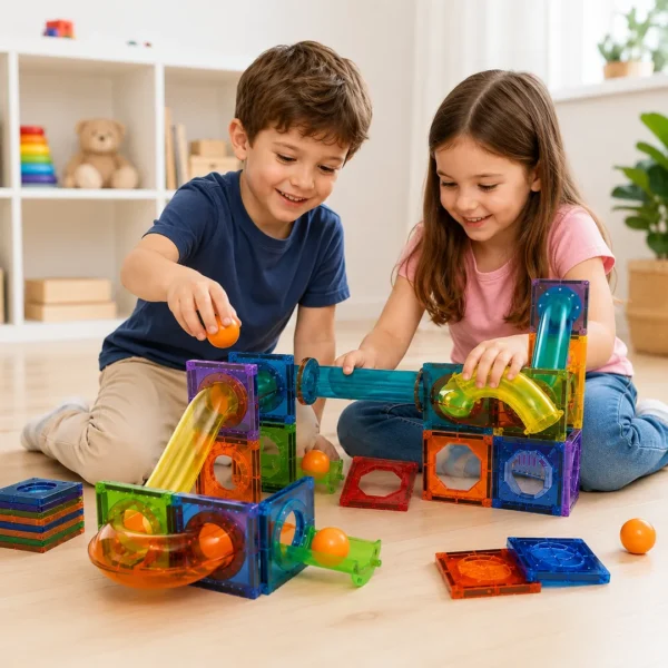 Bloques Magnéticos Montessori Construcción Educativa 45 Pcs