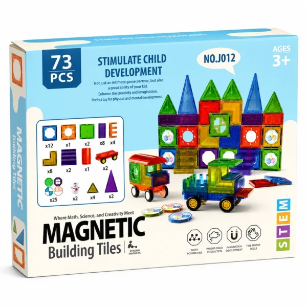 Bloques Magnéticos Montessori Construcción Educativa 73 Pcs