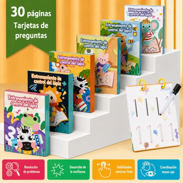 Libro Reutilizable Grafomotricidad Montessori Infantil Elefante