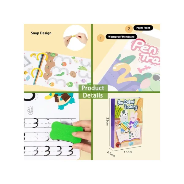 Libro Reutilizable Grafomotricidad Montessori Infantil Elefante