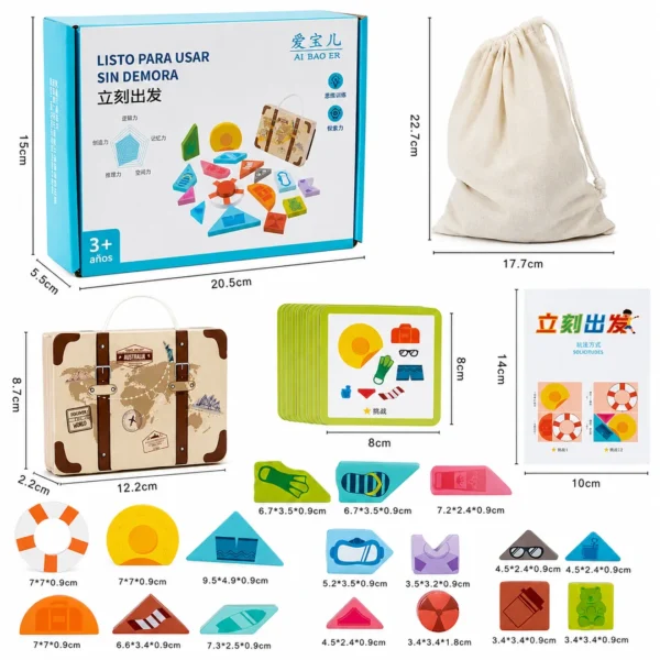 Juego Sensorial Montessori Lógica y Pensamiento Viajamos