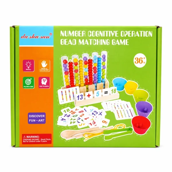 Juego Matemático Montessori Cuentas y Números Madera