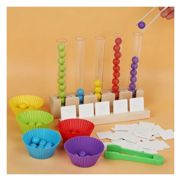 Juego Matemático Montessori Cuentas y Números Madera