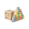 Caja de Madera Cubos Montessori Letras y Números Educativos