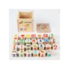 Caja de Madera Cubos Montessori Letras y Números Educativos