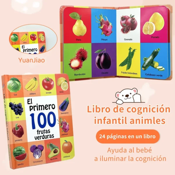 Libro Infantil 100 Frutas y Verduras Educativo Tapa Dura