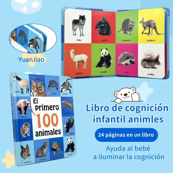 Libro Infantil Mis Primeros 100 Animales Educativo Tapa Dura
