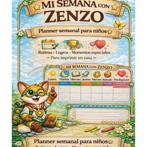 Planner Semanal para Niños: Mi Semana con Zenzo